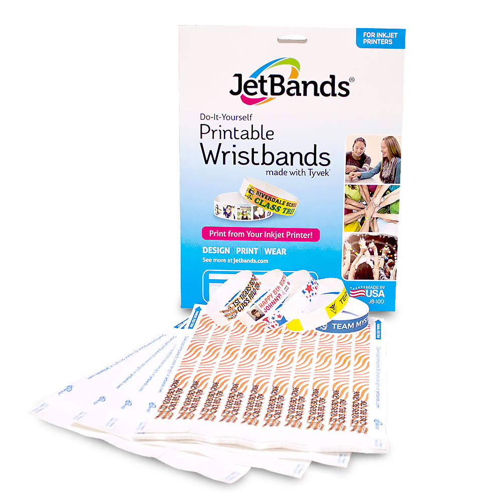 Jetbands inkjet printable wristbands